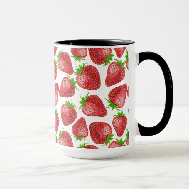 Mug Motif d'aquarelle de fraises (Droite)
