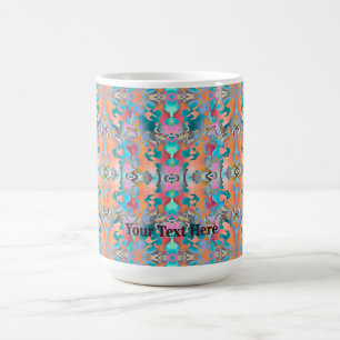 Mug Motif d'art abstrait bohème rustique coloré