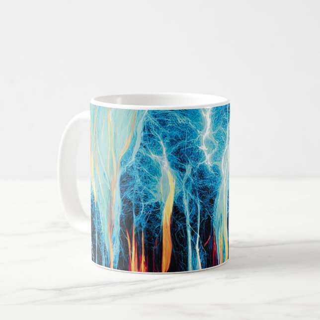 Mug Motif d'art Abstrait Énergie électrique rouge et b (Devant gauche)