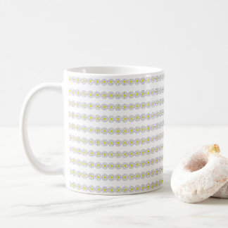 Mug Motif d'art en ligne de marguerite jaune rétro ind