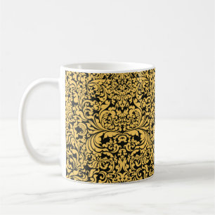 Mug Motif d'art floral or sur une vinta d'art thaïland