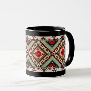 Mug Motif d'art populaire traditionnel ukrainien vushu