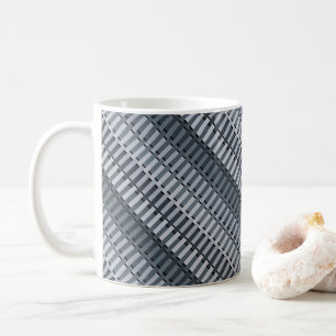 Mug Motif de bande Abstrait contemporain gris espace