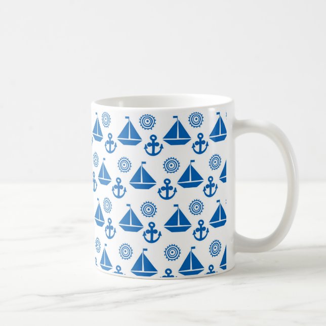Mug Motif de bateau à voile de bande dessinée (Droite)