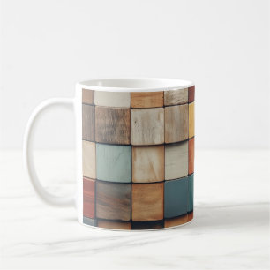 Mug Motif de blocs de bois colorés rustiques