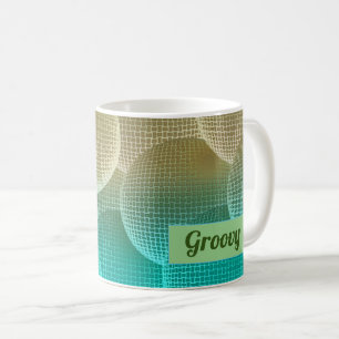 Mug Motif de boules disco vertes et jaunes amusantes