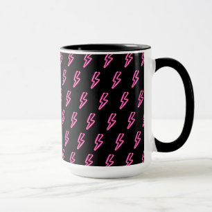 Mug Motif de boulon à éclair de néon rose