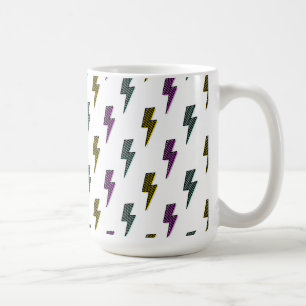 Mug Motif de boulon de foudre Neon vintage