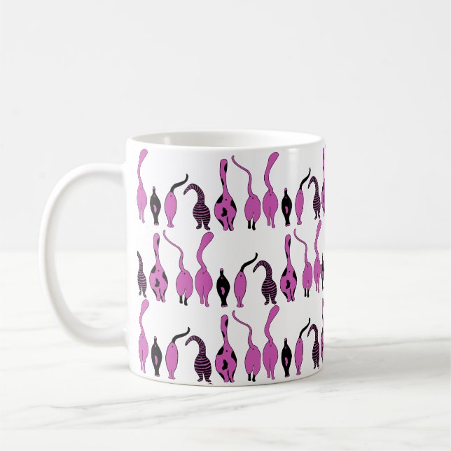 Mug Motif de boutons de chats violets (Gauche)