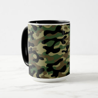 Mug Motif de camouflage kaki de la forêt 