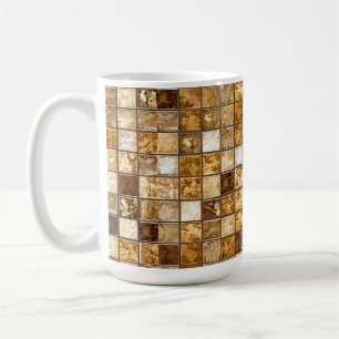 Mug Motif de carreaux de mosaïque carrés de terre clas