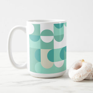 Mug Motif de cercles beige taupe bleu sarcelle et vert