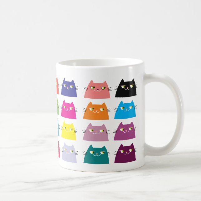 Mug Motif de chat gras dessin animé coloré drôle vibra (Droite)