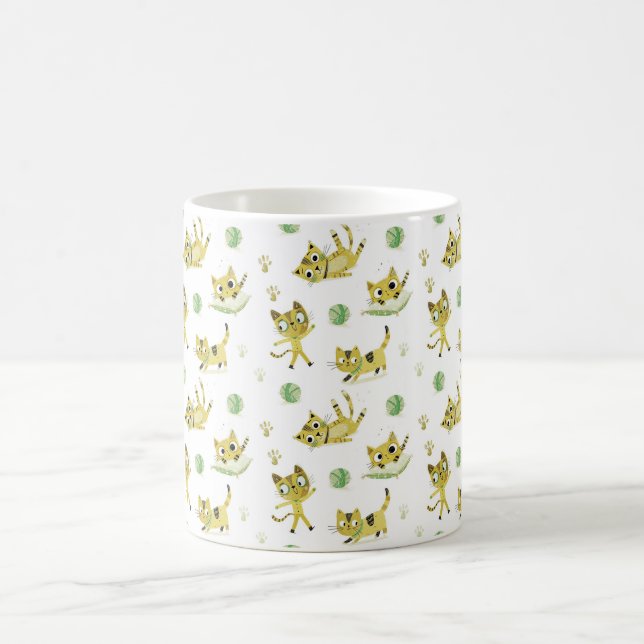 Mug Motif de chats jaunes joueurs (Centre)
