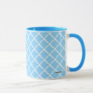 Mug Motif de chèque bleu