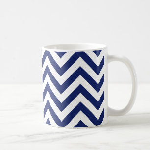 Mug Motif de Chevron de rayures de zigzag de bleu