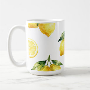 Mug Motif de citron à l'aquarelle