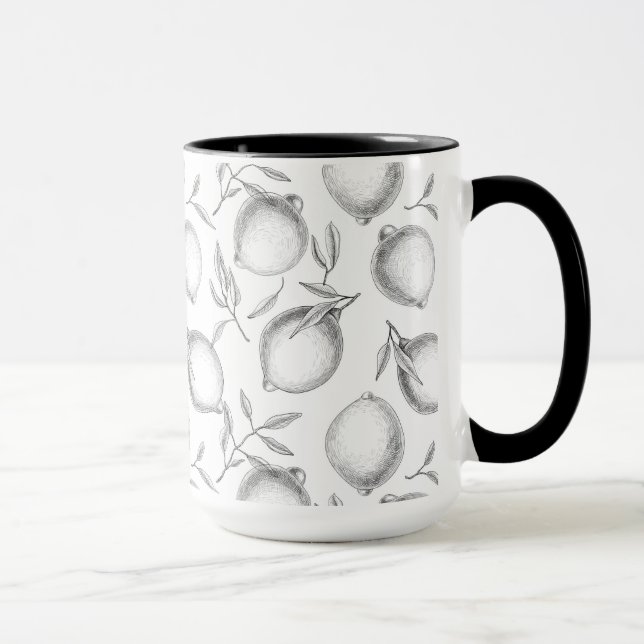 Mug Motif de citron dessiné à la main (Droite)
