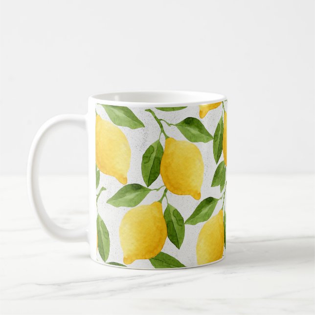 Mug Motif de citrons d'aquarelle (Gauche)