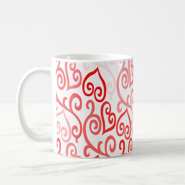Mug Motif de coeur rouge et rose (Gauche)