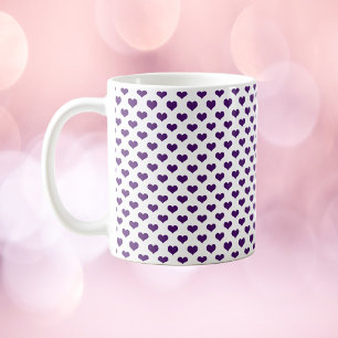Mug Motif de coeur violet Arrière - plan blanc