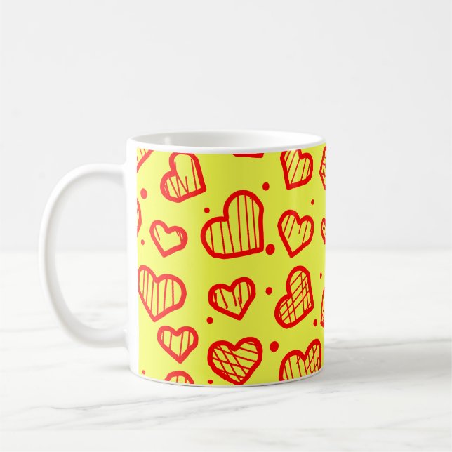 Mug Motif de cœurs (Gauche)