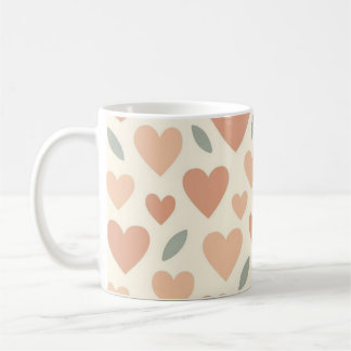 Mug Motif de coeurs d'amour mignons floraux rétro boho