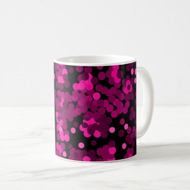 Mug Motif de confetti à pois rose et bordeaux (Devant droit)