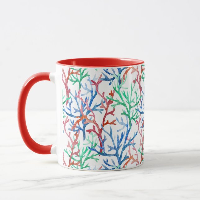 Mug Motif de corail aquarelle (Gauche)