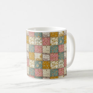 Mug Motif de courtepoint de rose Shabby Chic