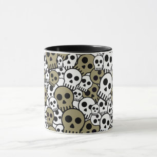 Mug Motif de crâne gothique or Imprimer
