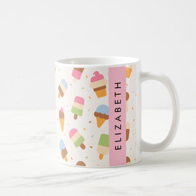 Mug Motif de crème glacée, cône de crème glacée, Votre (Droite)