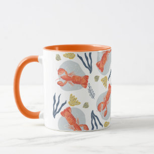 Mug Motif de crustacés langouste sous l'eau
