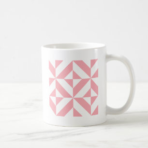 Mug Motif de cube géométrique Melon rose