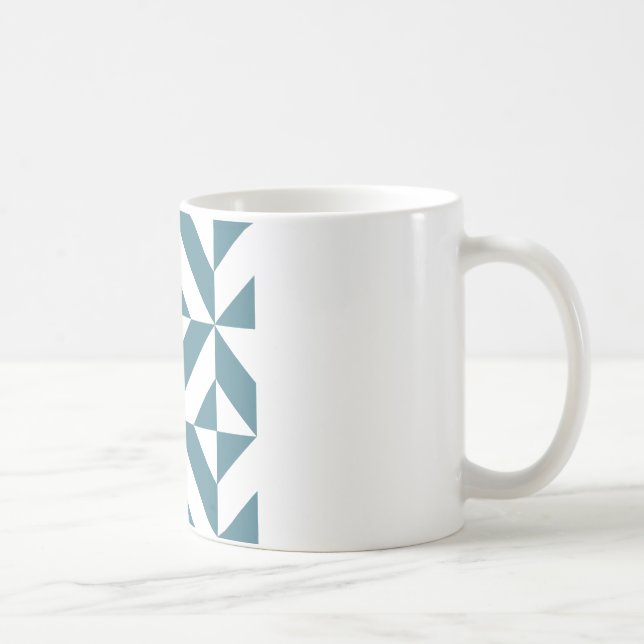 Mug Motif de cube vert géométrique profond Turquoise (Droite)