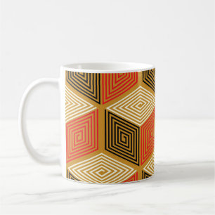 Mug Motif de cube Vintage rouge or