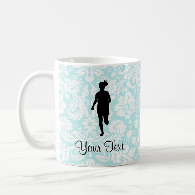 Mug Motif de damassé ; Fonctionnement de fille (Gauche)