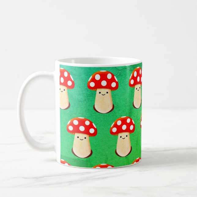 Mug Motif de dessin de champignons mignons (Gauche)