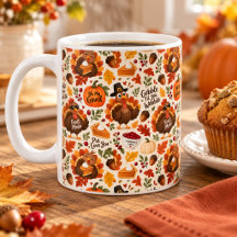 Motif de dinde de Thanksgiving drôle et mignon