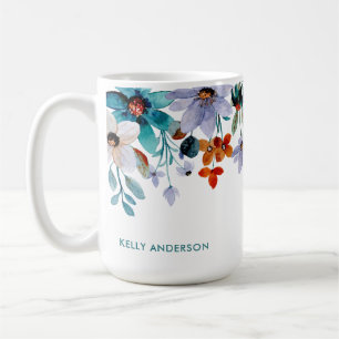 Mug Motif de feuillage tropical féminin et girly
