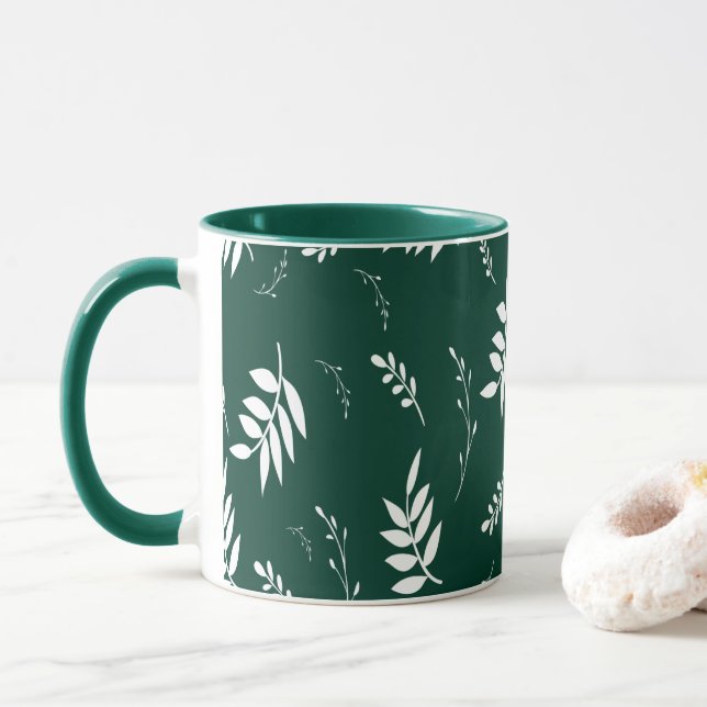 Mug motif de feuille (Avec donut)
