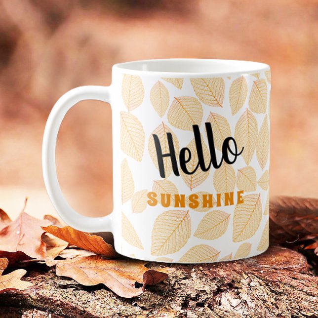 Mug Motif de feuille d'automne sur Modèle blanc (Créateur téléchargé)