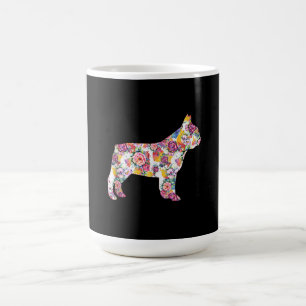 Mug motif de fleur bulldog français cadeau de chien c