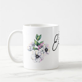 Mug Motif de fleur et nom personnalisé