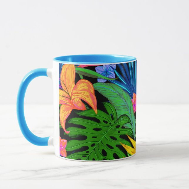 Mug Motif de fleur tropical hawaïen (Gauche)