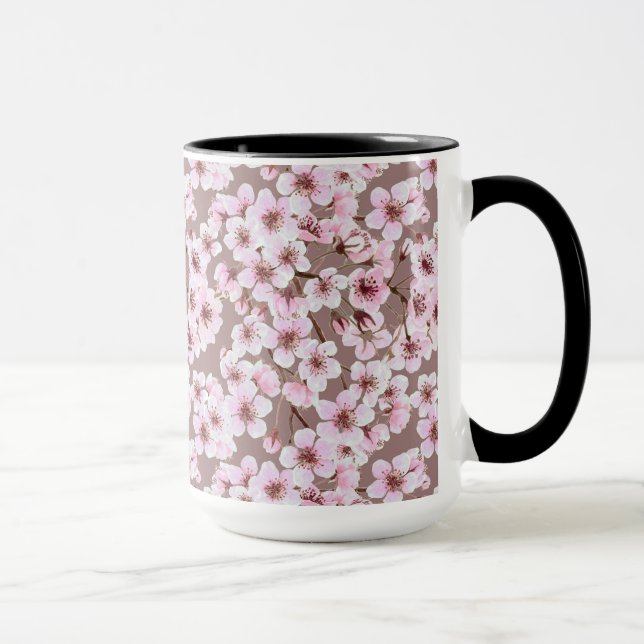 Mug Motif de fleurs de cerisiers (Droite)