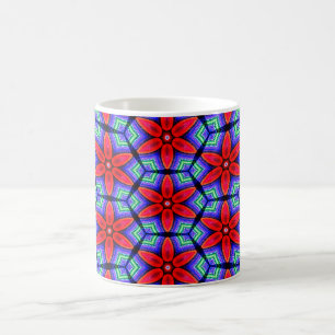 Mug Motif de Fleurs de tissus rouges