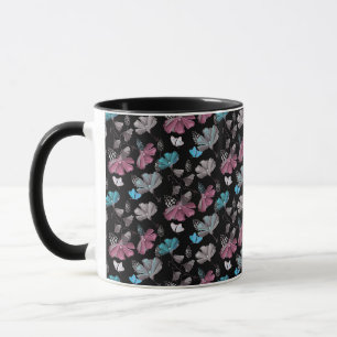 Mug Motif de fleurs et de papillons