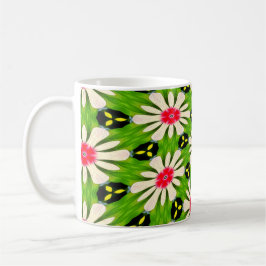 Mug Motif de fleurs rose et blanche