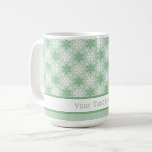 Mug Motif de flocon blanc vert et blanc d'hiver